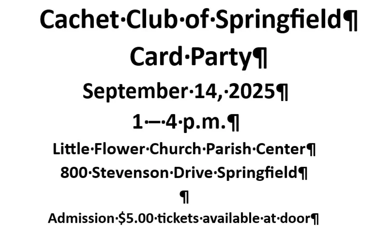 Image: Cachet Club of Springfield Card Party